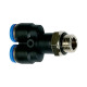 Riegler Y push-in fitting ”Blue Series”, drejelig, M5 udvendig, Ø 4 mm 109583