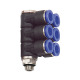 Riegler L-manifold »Blue series«, 6-vejs, drejelig, G 1/4 a. Ø6mm 109713