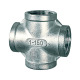 Riegler Krydsmanifold, 4 x indvendig, Rp 3/8, rustfrit stål 1.4408 112686