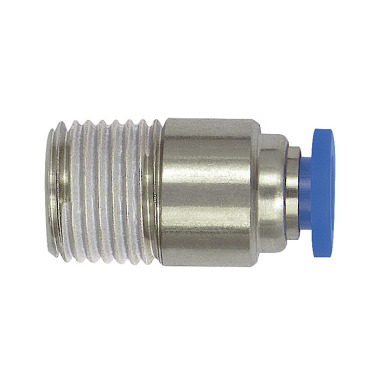 Riegler Lige push-in fitting »Blue Series« mini, rund, R 1/8 148811