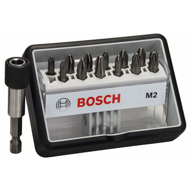 Bosch Schrauberbit-Set Robust Line M Extra-Hart, 12 + 1-teilig, 25mm, PH, PZ 2607002564