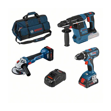 Bosch 18V GSR+GWS+GBH+2x PC 18V+GAL+bag 0615990M3C