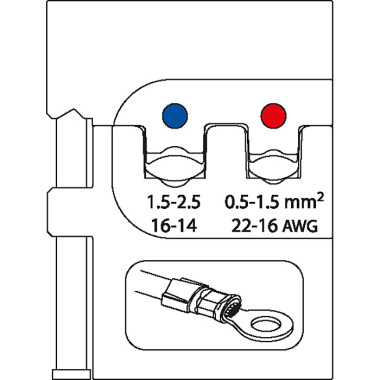 GEDORE Modulindsats til isolerede kabelsko 0,5-1,5/1,5-2,5 8140-02