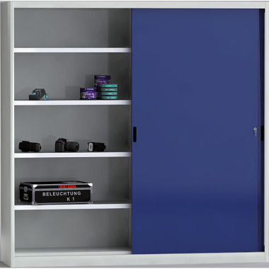 KLW Skydedørsgarderobe med midtervæg - 2000 x 2000 x 525 mm H x B x D 7SN-UL2000TB-2020MRB (T-518678)