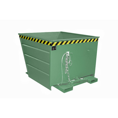 BAUER Tippecontainer VG 1100, malet, RAL 6011 Reseda-grøn 4535-04-0000-4