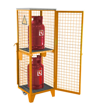 BAUER Gasflaskedepot GFD-R 2, malet, RAL 2000 gul-orange 4495-01-0000-1