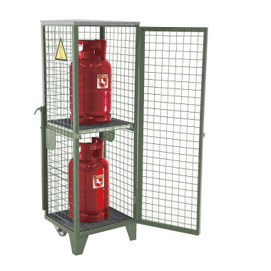 BAUER Gasflaskedepot GFD-R 2, malet, RAL 7005 musegrå 4495-01-0000-5