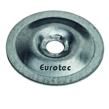 Eurotec holdeplade, Sendzimir-galvaniseret stål - plade Ø 40 mm - hul Ø 7,35 mm 800308