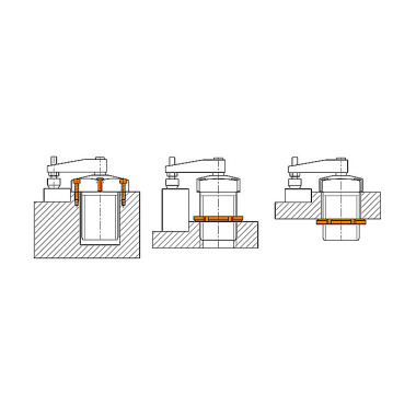 AMF Svingklemme nr. 6829K KR-25 pneumatisk flangeversion 93484