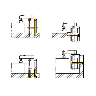 AMF Svingklemme nr. 6829B BR-16 pneumatisk blokversion 91504