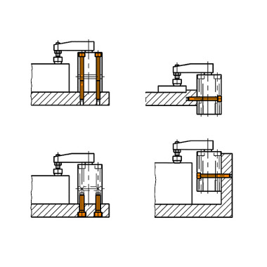 AMF Svingklemme nr. 6829B BL-16 pneumatisk blok version 91405