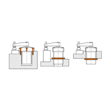 AMF 6829KL-12 Svingklemme, pneumatisk, flangeversion 560018