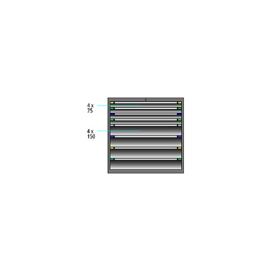 ThurMetall Skuffeskab (BxDxH) 605x695x1000mm NØGLE Lås lyseblå RAL 5012 84.312.010