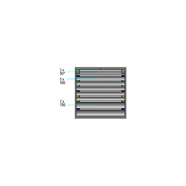 ThurMetall Skuffeskab (BxDxH) 605x695x1000mm NØGLE Lås lyseblå RAL 5012 84.288.010