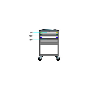 ThurMetall Rollboy (BxDxH) 605x695x992mm NØGLElås lyseblå RAL 5012 84.421.010