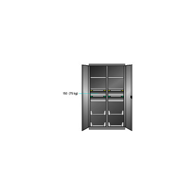 ThurMetall Kraftig skab (BxDxH) 1100x620x1950 mm NØGLE Lås lyseblå RAL 5012 82.862.010