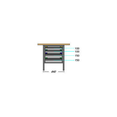 ThurMetall Kompakt arbejdsbord (BxDxH) 1000x700x845mm Multiplex NØGLE Lås lyseblå RAL 5012 64.812.010