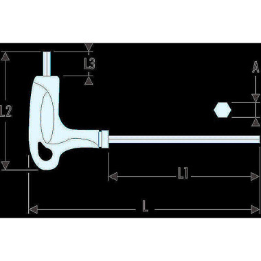 FACOM Stiftschluessel T-Griff 6-Kant SLS 1/4 84TZ.1/4SLS