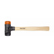 Wiha Safety kunststofhammer mellemblød/hård med Hickory-træskaft, rundt slaghoved (26613) 50 mm