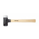 Wiha Safety kunststofhammer mellemblød/meget hård med Hickory-træskaft, rundt slaghoved (26658) 40 mm