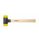 Wiha Safety kunststofhammer mellemhård/mellemhård med Hickory-træskaft, rundt slaghoved (26640) 30 mm