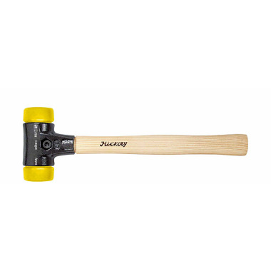 Wiha Safety kunststofhammer mellemhård/mellemhård med Hickory-træskaft, rundt slaghoved (26643) 60 mm