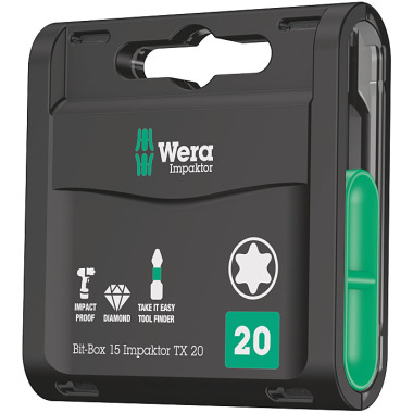 Wera Bit-Box 15 Impaktor TORX 20 TORX-Bits 05057772001