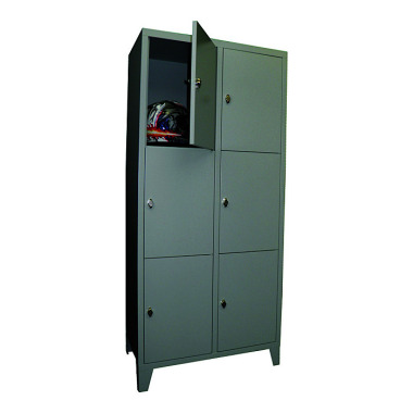 Pavoy Kleiderschrank mit Sitzb. 2150/500/900, 3tlg., Drehr., AB 300, PVC-Leisten hellgrau 60212-313-232