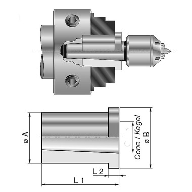 Mack Werkzeuge Cylindrisk konisk bøsning til planforsatser MK3 03-KH-3