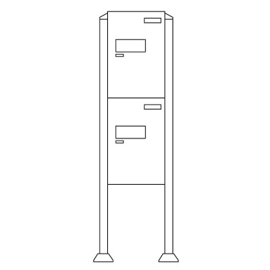 Burg-Wächter Anlage Paketboxen mit 2 Boxen mit Fuß .eBoxx easy+ Anlage 2E vertikal (aufgesc 84383