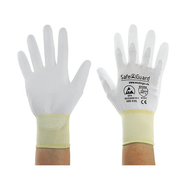 DS SafetyWear ESD-Handschuh  weiß/gelb beschichtete Handflächen, Größe XL DSWL40766