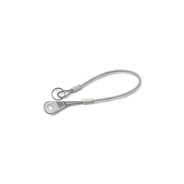 Ganter Retaining Cables, Stainless Steel AISI 316, with Key Rings or One Key Ring and One Mounting Tab 111.8-200-24-B-TR