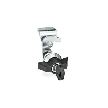 Ganter Hook-Type Latches, with Operating Elements / Operation with Key, Lockable 115.8-SUK-18-H1-CR-2