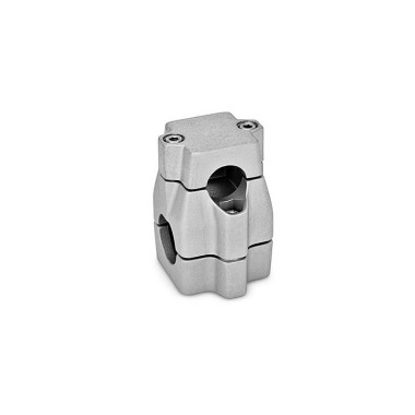 Ganter Two-Way Connector Clamps, Multi Part Assembly, Unequal Bore Dimensions 135-V40-B50-60-2-BL