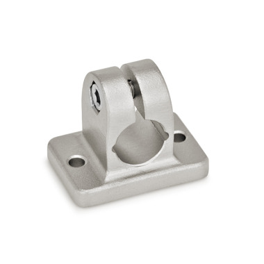 Ganter Stainless Steel Flanged Connector Clamps, with 2 Mounting Holes 145-B12-2-NI