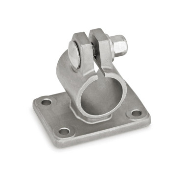 Ganter Flanged Connector Clamps, Stainless Steel, with 4 Holes 146.5-B30-A-4