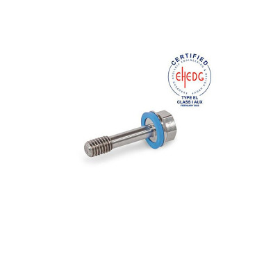 Ganter Screws, Stainless Steel, with Recessed Stud for Loss Protection, Hygienic Design 1582-M10-50-MT-E-1