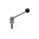 Ganter Adjustable Tension Levers, with Threaded Stud, Stainless Steel 212.5-24-M10-32-E