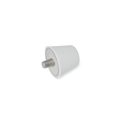 Ganter Silicone Buffers with Threaded Stud, Stainless Steel 256-19-M5-10-55-GR