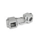 Ganter Swivel Clamp Connector Joints, with Two-Part Clamp Pieces 289-B40-B50-S-2-BL