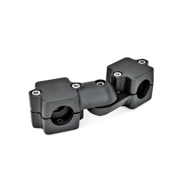 Ganter Swivel Clamp Connector Joints, with Two-Part Clamp Pieces 289-V40-V45-S-2-SW