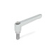 Ganter Adjustable Hand Levers, Zinc Die Casting, Threaded Stud Stainless Steel 300.1-108-M12-32-SR