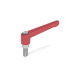 Ganter Adjustable Hand Levers, Zinc Die Casting, Threaded Stud Stainless Steel 300.1-108-M12-40-RS