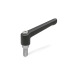 Ganter Adjustable Hand Levers, Zinc Die Casting, Threaded Stud Stainless Steel 300.1-108-M12-63-SW