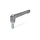 Ganter Adjustable Hand Levers, Zinc Die Casting, with Threaded Stud Steel Zinc Plated 300.2-108-M16-32-RH