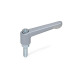 Ganter Adjustable Hand Levers, Zinc Die Casting, with Threaded Stud Steel Zinc Plated 300.2-108-M16-32-SR