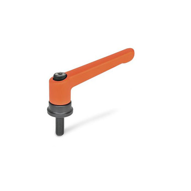 Ganter Adjustable Hand Levers with Increased Clamping Force, with Threaded Stud Steel 300.4-63-M6-20-OS