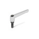 Ganter Adjustable Hand Levers, Zinc Die Casting, with Threaded Stud Steel Blackened 300-108-M12-40-SR