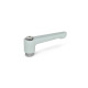 Ganter Flat Adjustable Hand Levers, Zinc Die Casting, Bushing Stainless Steel 302.1-45-B5-SR