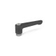 Ganter Flat Adjustable Hand Levers, Zinc Die Casting, Bushing Stainless Steel 302.1-45-B6-SW